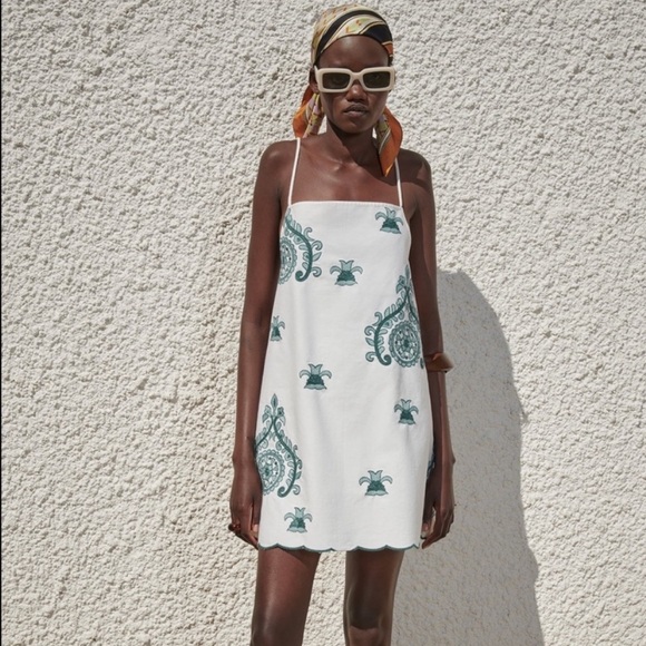 Zara Embroidered Mini Dress - Picture 2 of 16